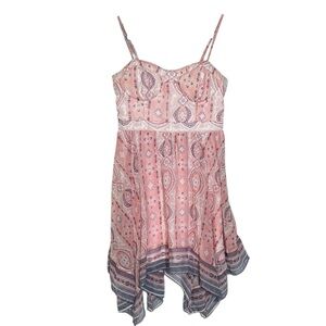 American Eagle Dress Boho Handkerchief Hem Spaghetti Strap Spring Size Medium